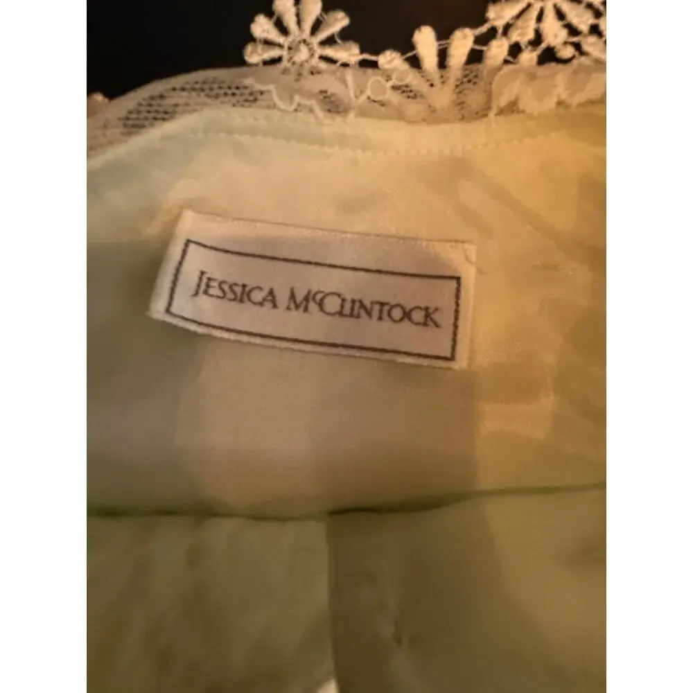 Vintage Jessica McClintock Silk Lace Dress Set Mint 8